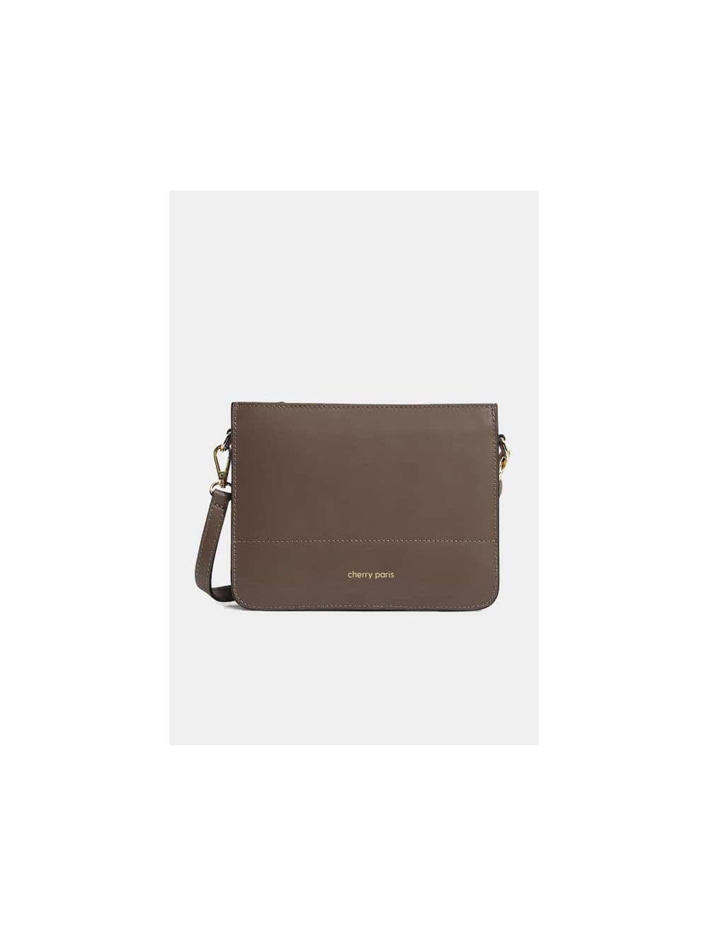 Sac Porté Croisé en Cuir Vachette-TIFFANY 4044-TAUPE FONCÉ — vue 3