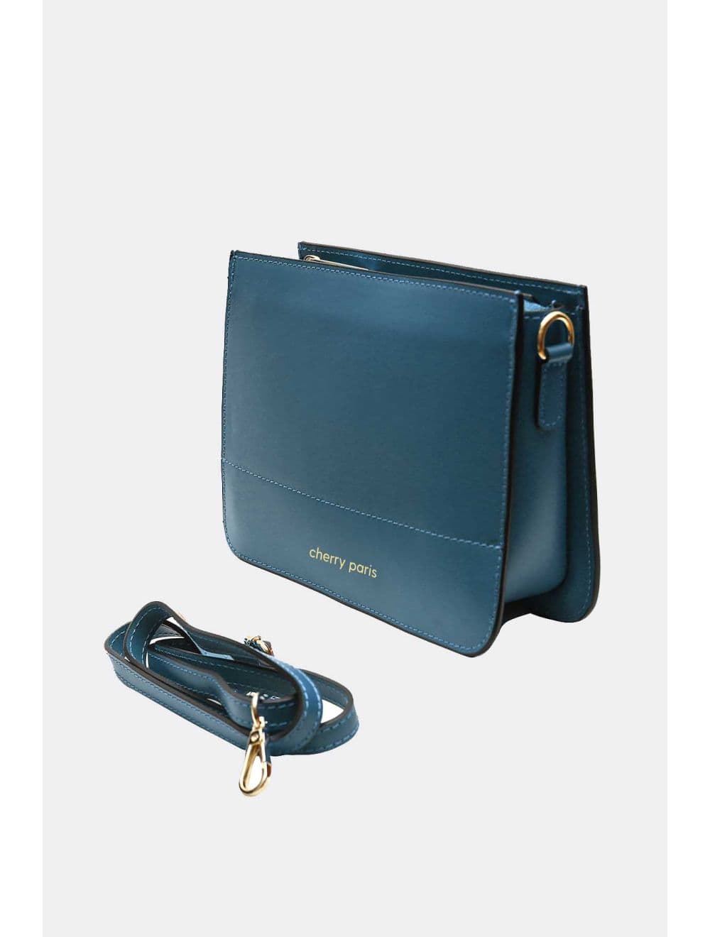 Sac Porté Croisé en Cuir Vachette-TIFFANY 4044-PETROLE — vue 4