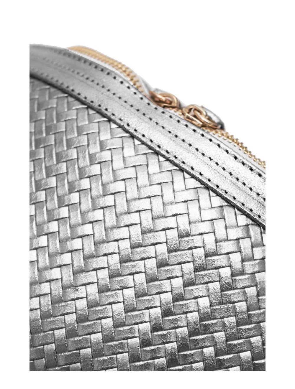 Sac Banane Croûte Cuir Vachette Métallisé Tressé  4107 SCARLETT-Argent — vue 5