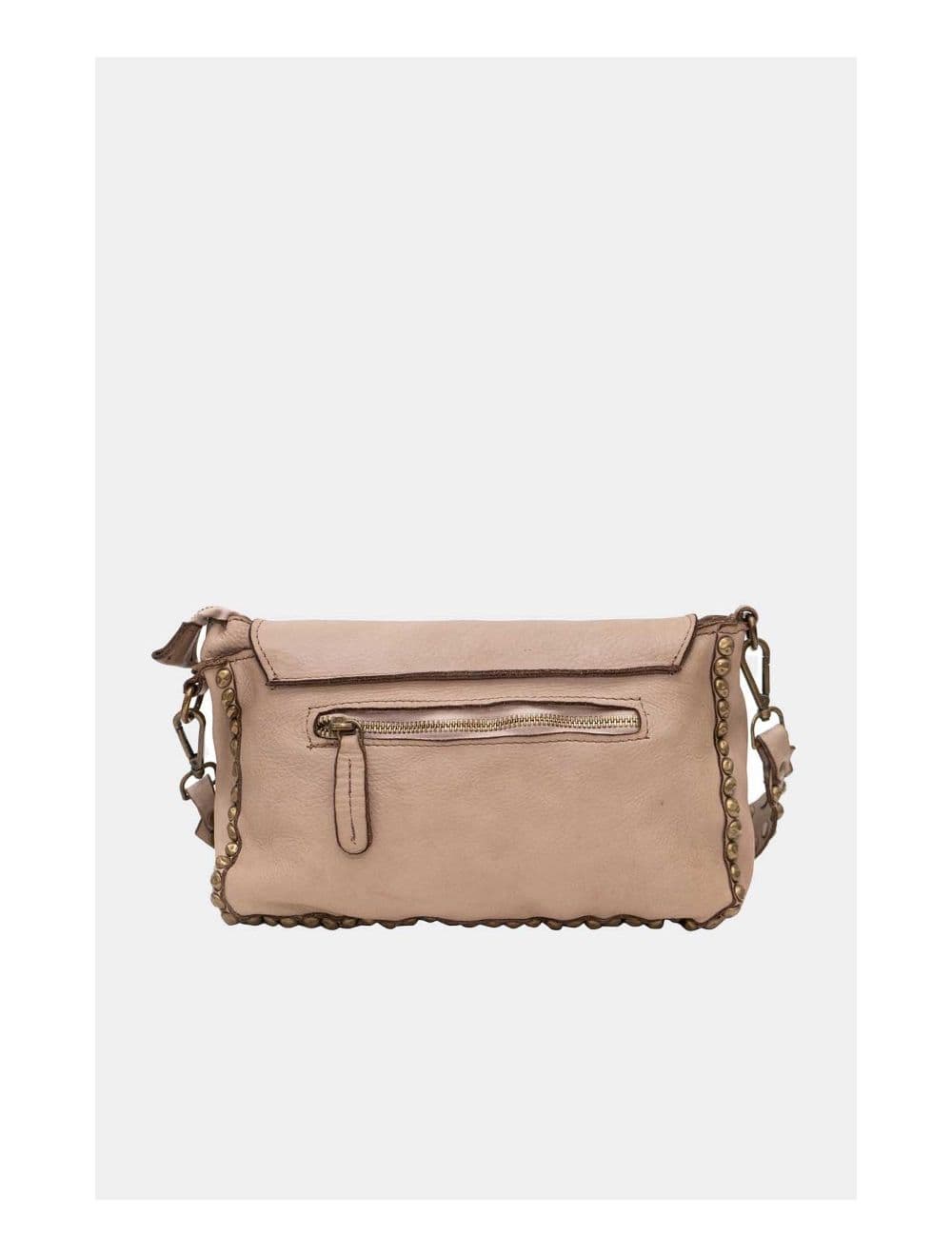Sac Porté Épaule En Cuir Vachette Style Vintage Clouté MELISSA 4118-Taupe — vue 4