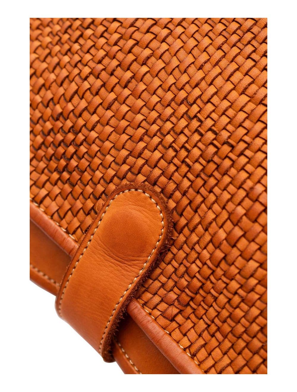 Sac Besace Porté Croisé et épaule En Cuir Vachette Tressé IRINA 4115-Camel — vue 4