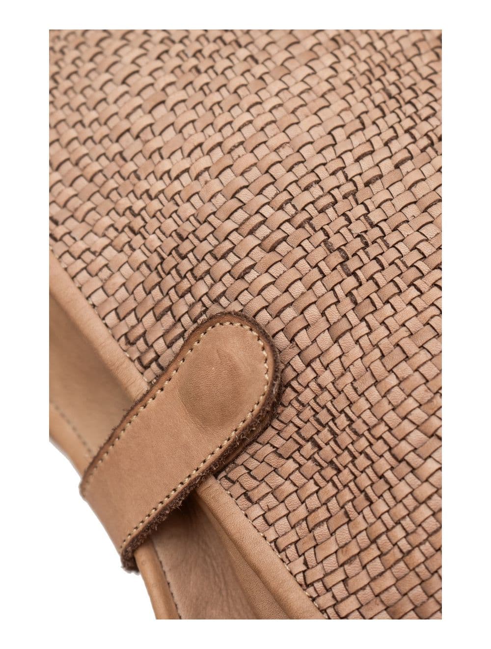 Sac Besace Porté Croisé et épaule En Cuir Vachette Tressé IRINA 4115-Taupe — vue 5