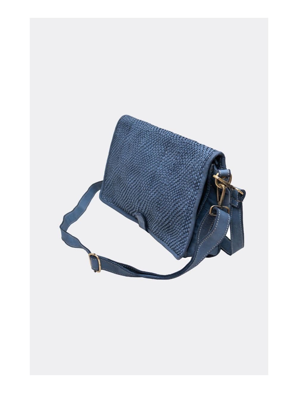 Sac Besace Porté Croisé et épaule En Cuir Vachette Tressé IRINA 4115-Jean — vue 3