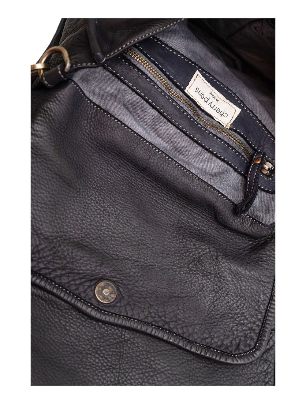 Sac Besace Porté Croisé et épaule En Cuir Vachette Tressé IRINA 4115-Noir — vue 4
