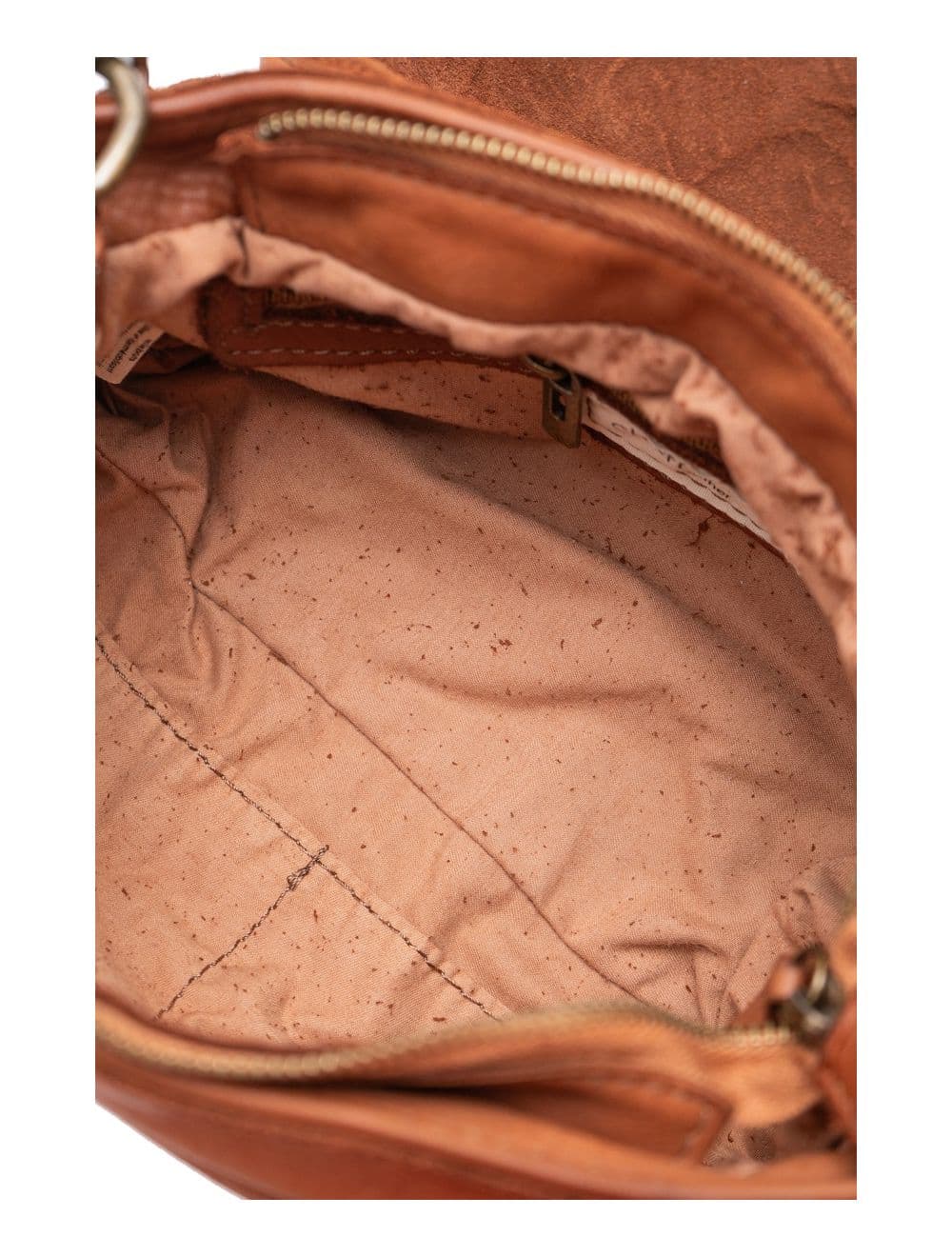 Sac Besace Porté Croisé et épaule En Cuir Vachette Tressé MIRA 4114-Camel