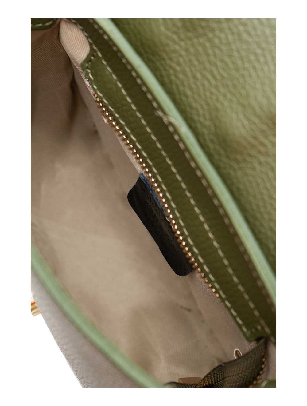 Sac Porté Travers En Cuir Vachette Gainé-TATIANA 4080-Khaki