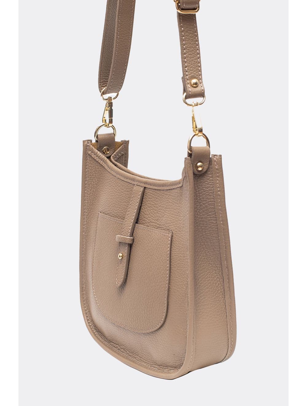 Sac Porté Travers en Cuir Vachette Grainée SIENNA 4057-TAUPE