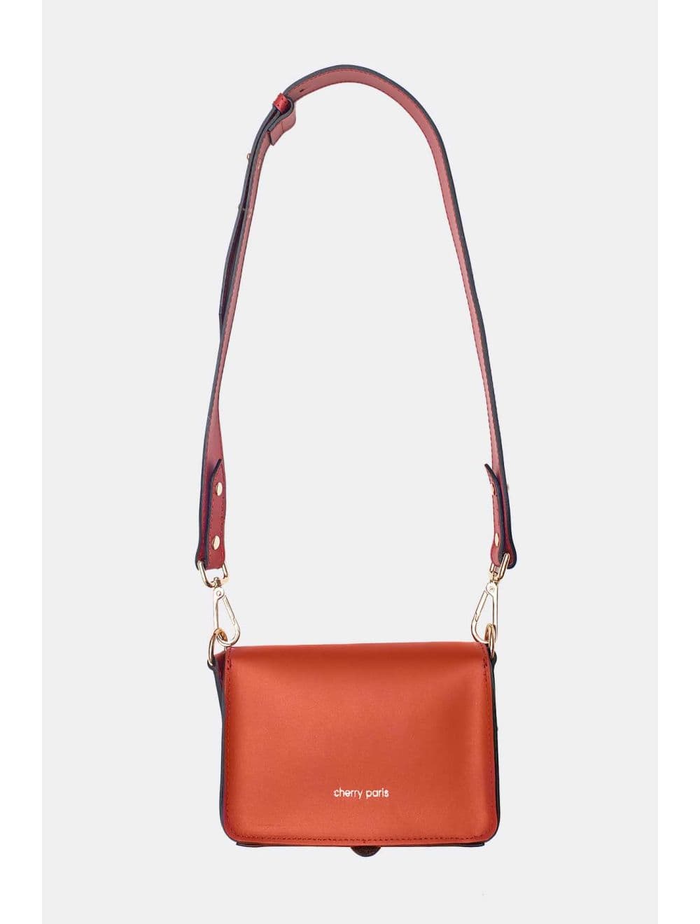 Sac pochette banane en croûte de cuir de vachette lisse-PHILOMENE 3968-ROUILLE — vue 3