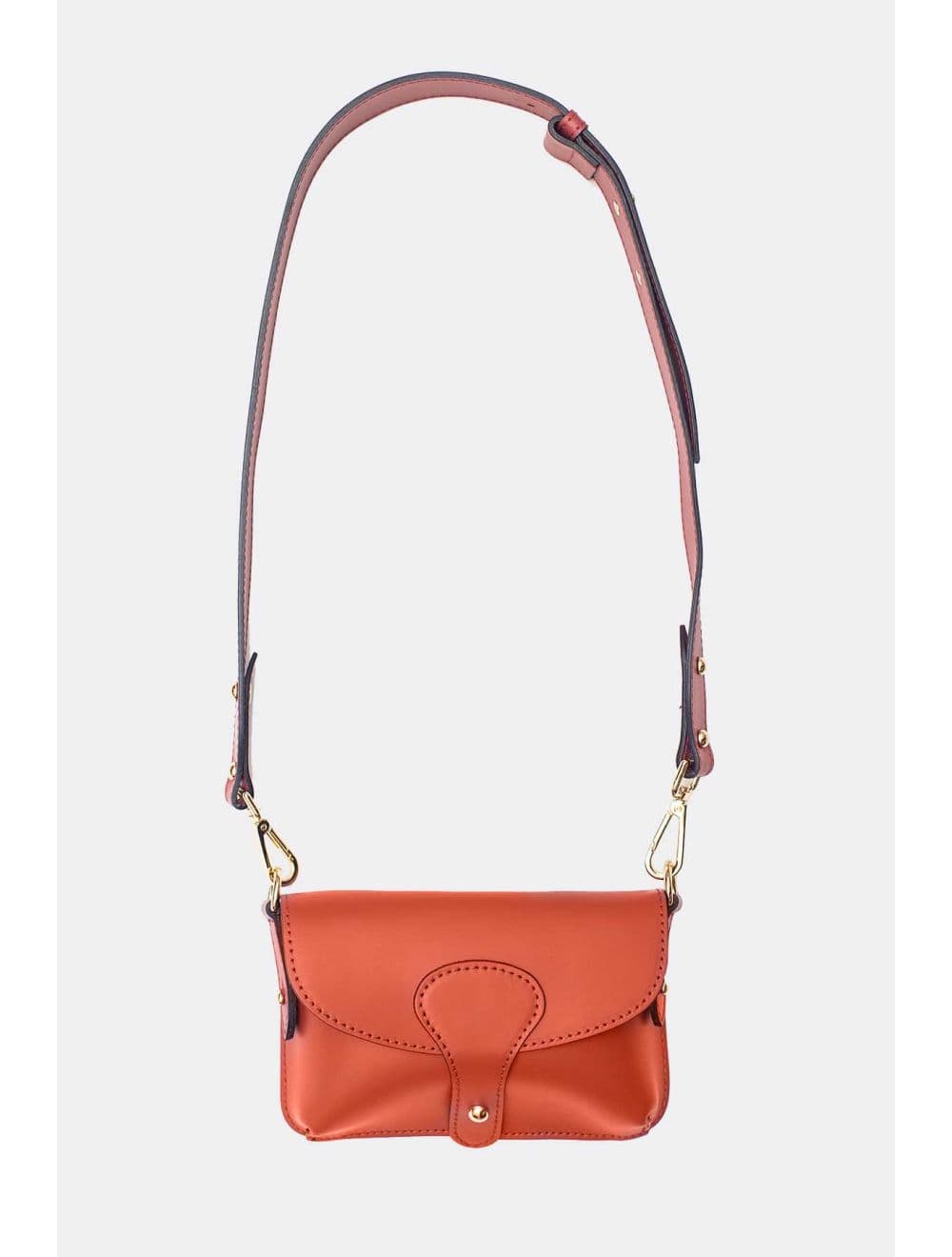 Sac pochette banane en croûte de cuir de vachette lisse-PHILOMENE 3968-ROUILLE — vue 5