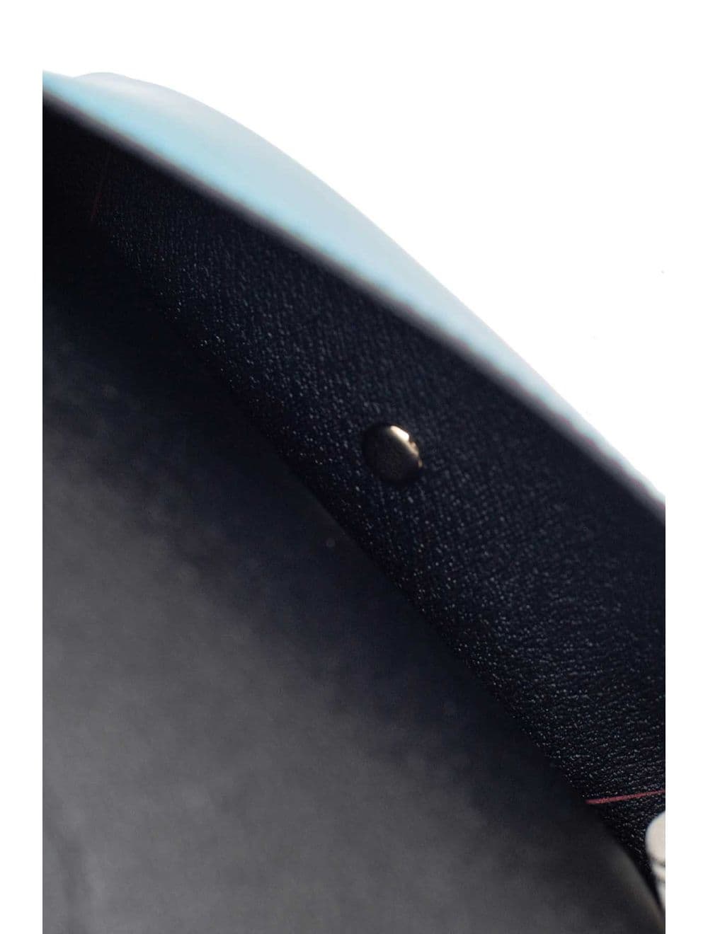 Sac pochette banane en croûte de cuir de vachette lisse-PHILOMENE 3968-BLEU GIVRE