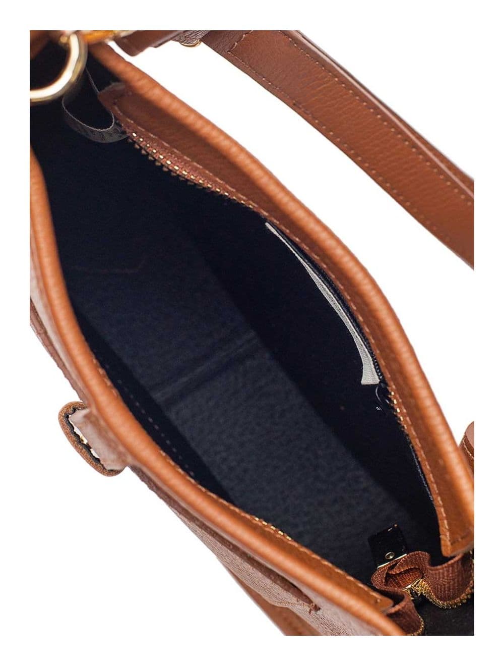 Sac Porté Travers en Cuir Vachette Grainée SIENNA 4057-COGNAC