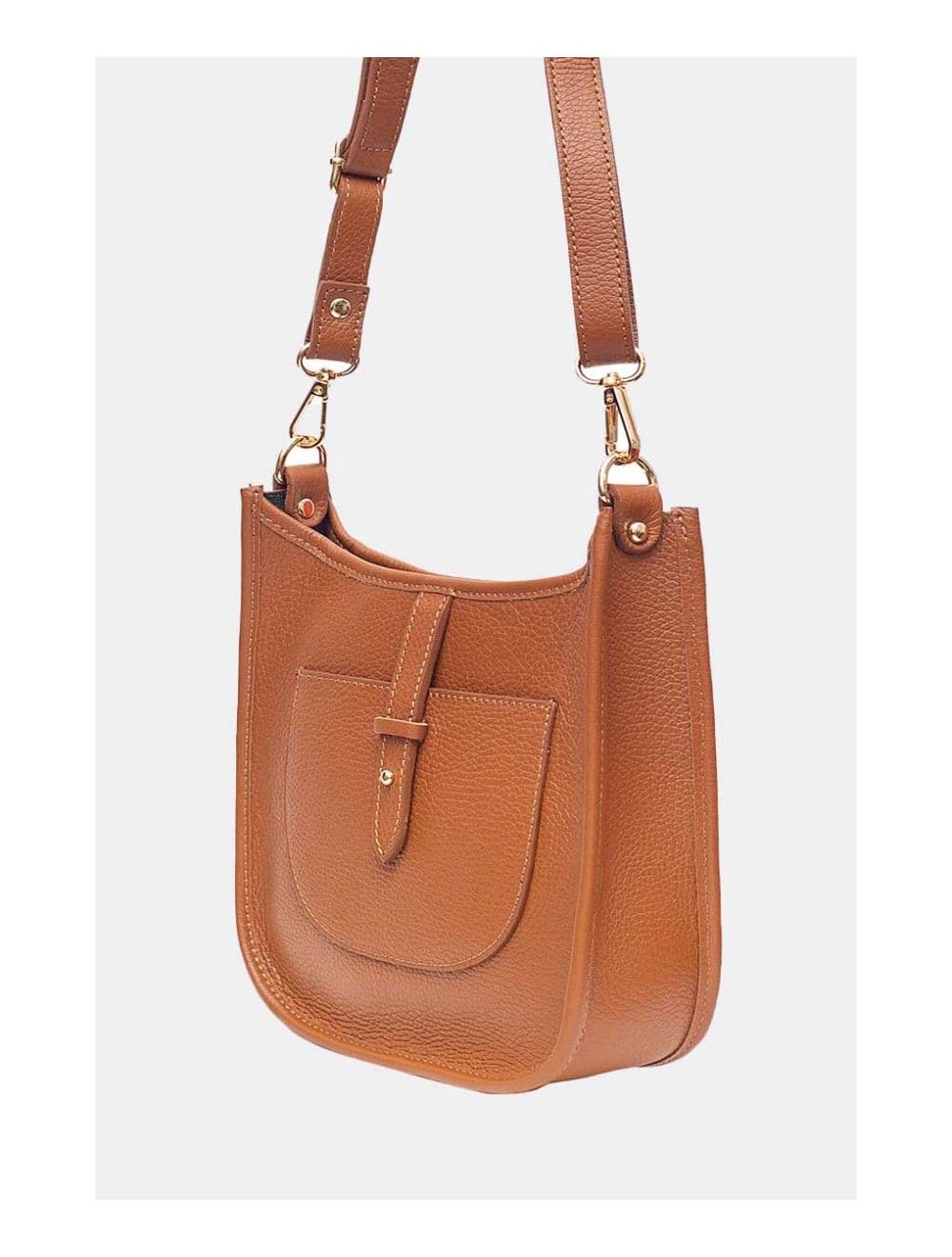 Sac Porté Travers en Cuir Vachette Grainée SIENNA 4057-COGNAC — vue 3