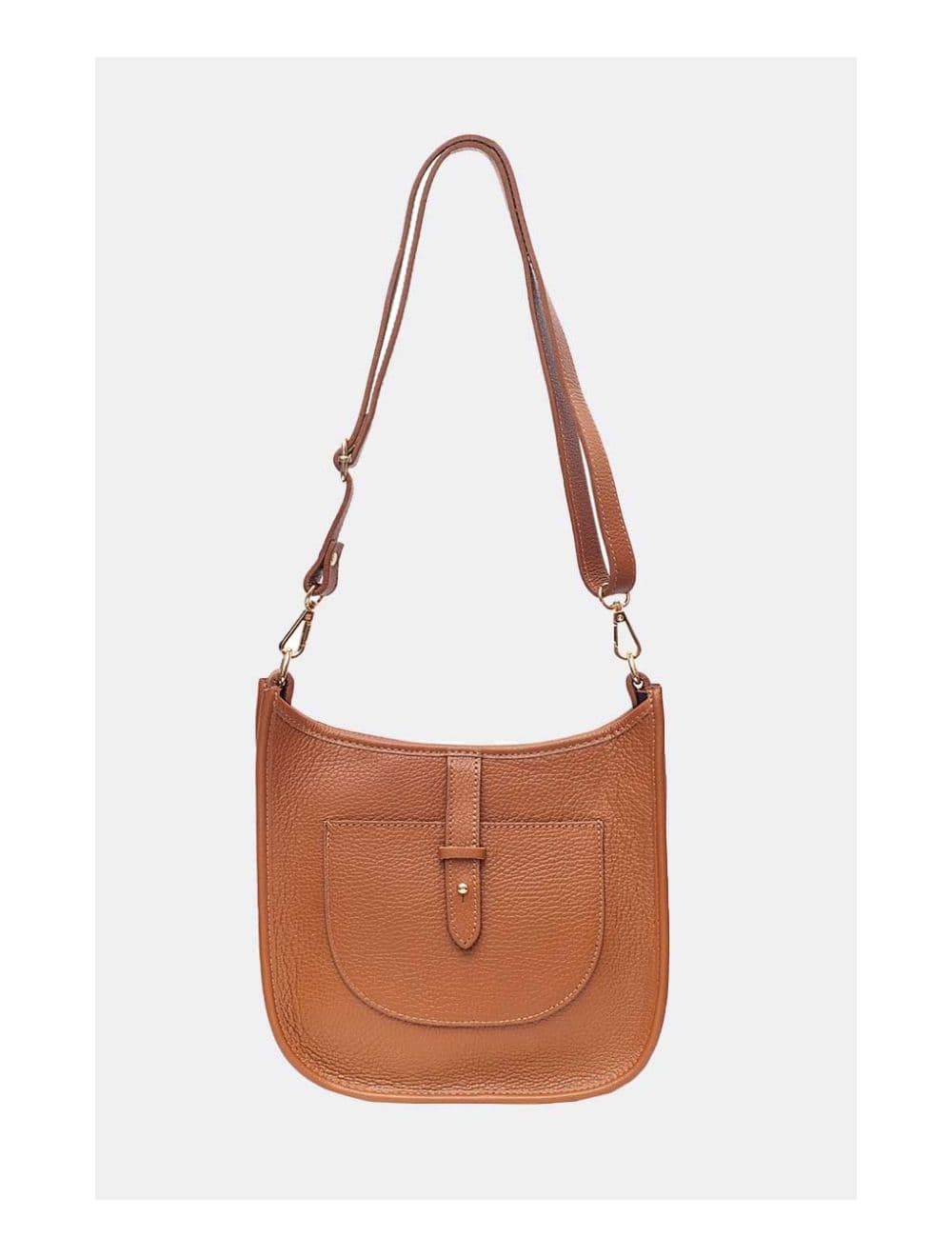 Sac Porté Travers en Cuir Vachette Grainée SIENNA 4057-COGNAC — vue 4