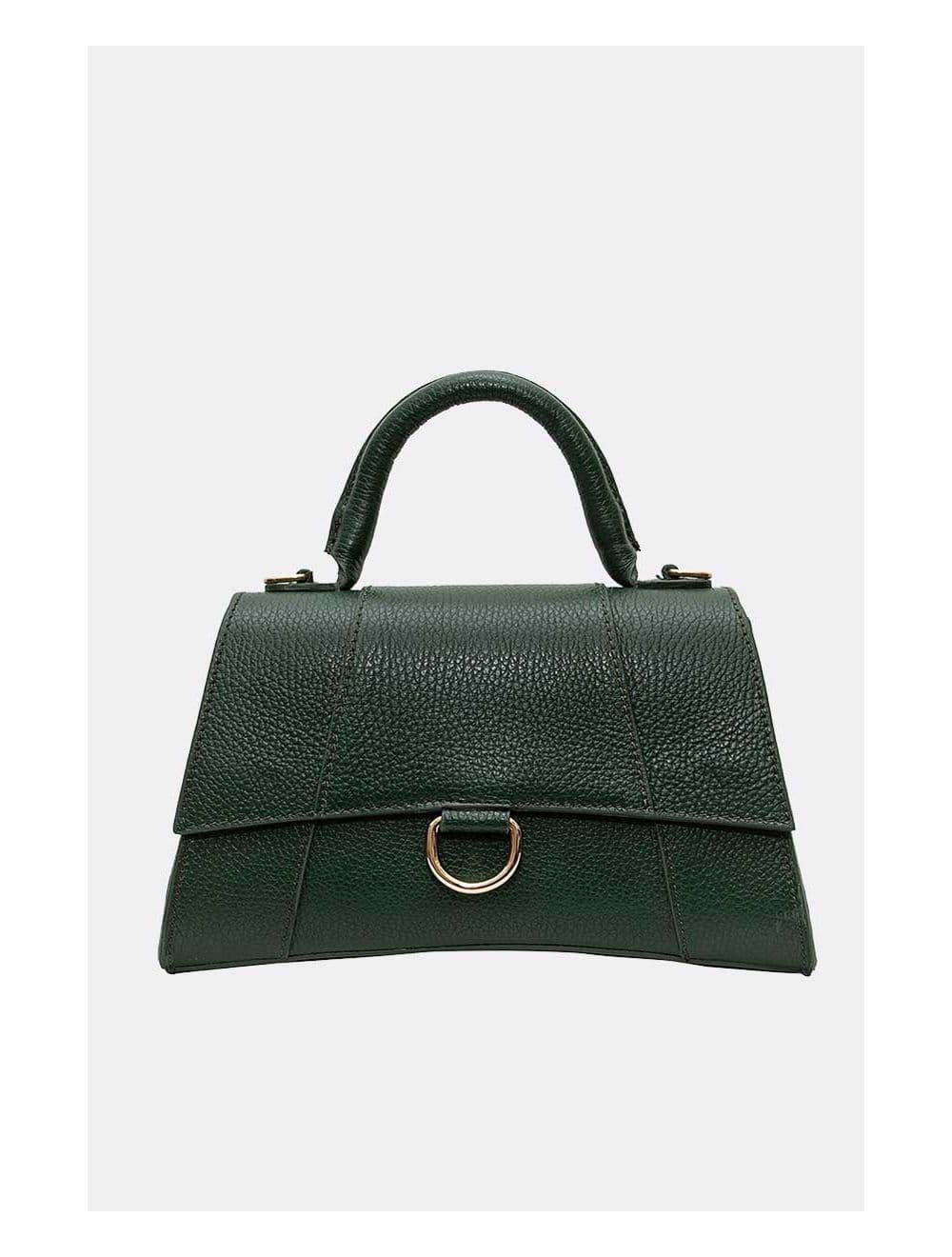 Sac Porté Main en Cuir de Vachette Grainée-ISADORA 4054-VERT