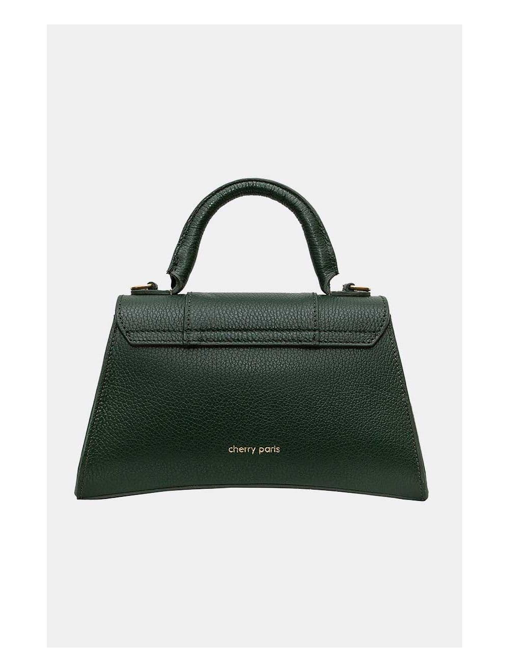 Sac Porté Main en Cuir de Vachette Grainée-ISADORA 4054-VERT — vue 4