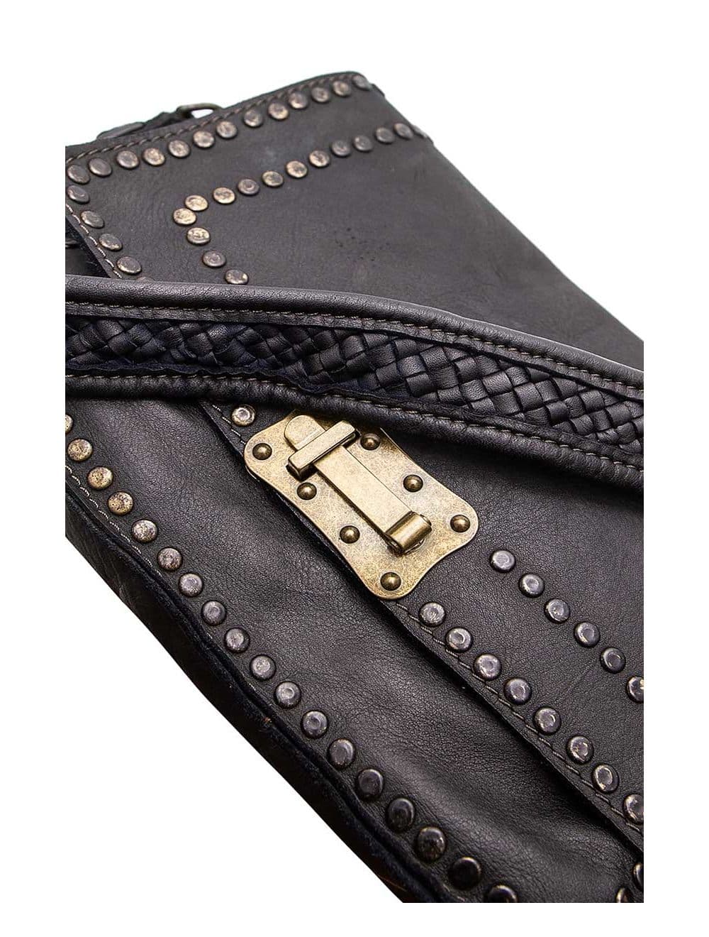 Sac Besaces En Cuir De Vachette Style Vintage-EMNA 4051-NOIR — vue 4