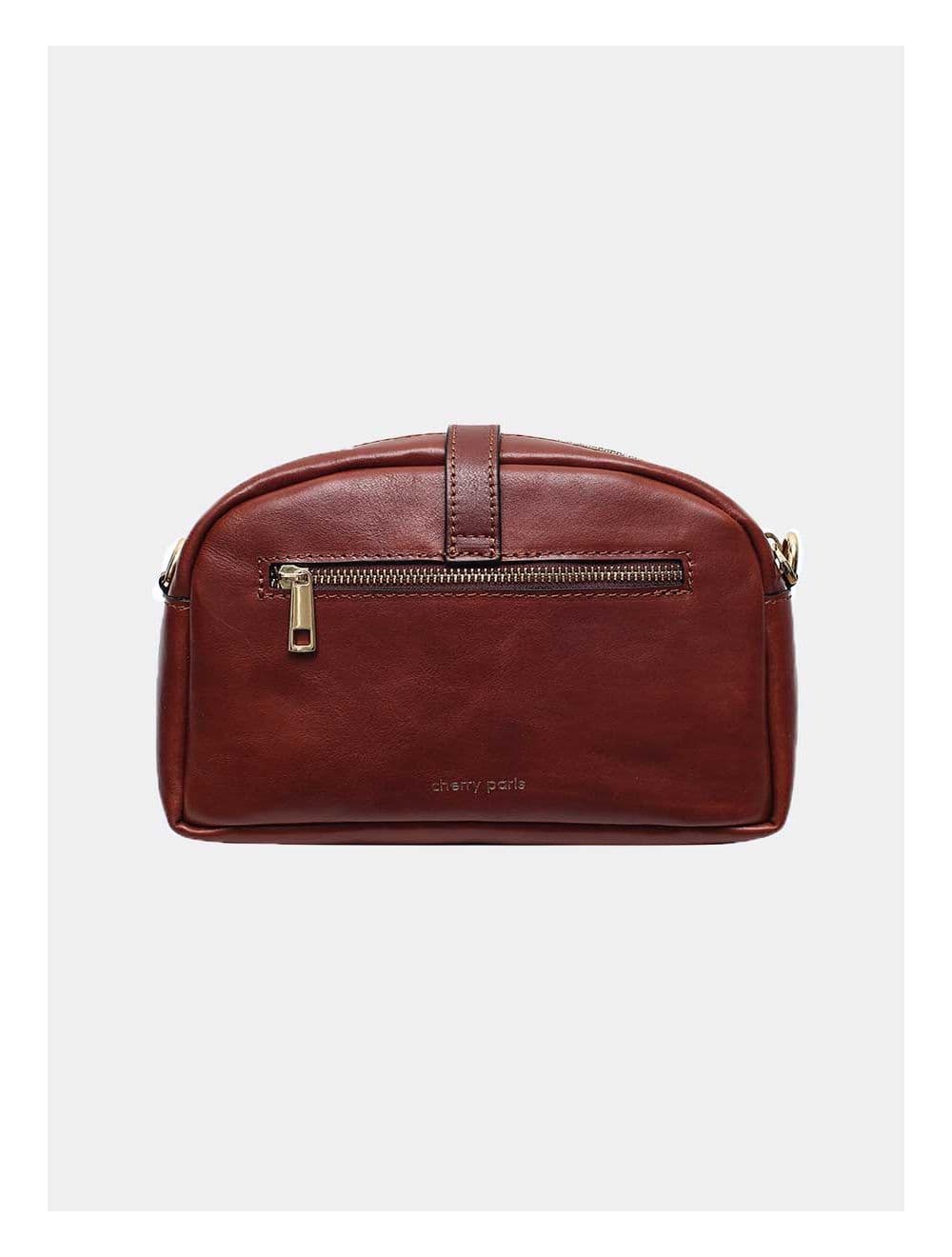 Sac Porté Croisé Avec Patte Avant En Cuir Vachette Collet-ANNABELLE 4046-MARRON — vue 4