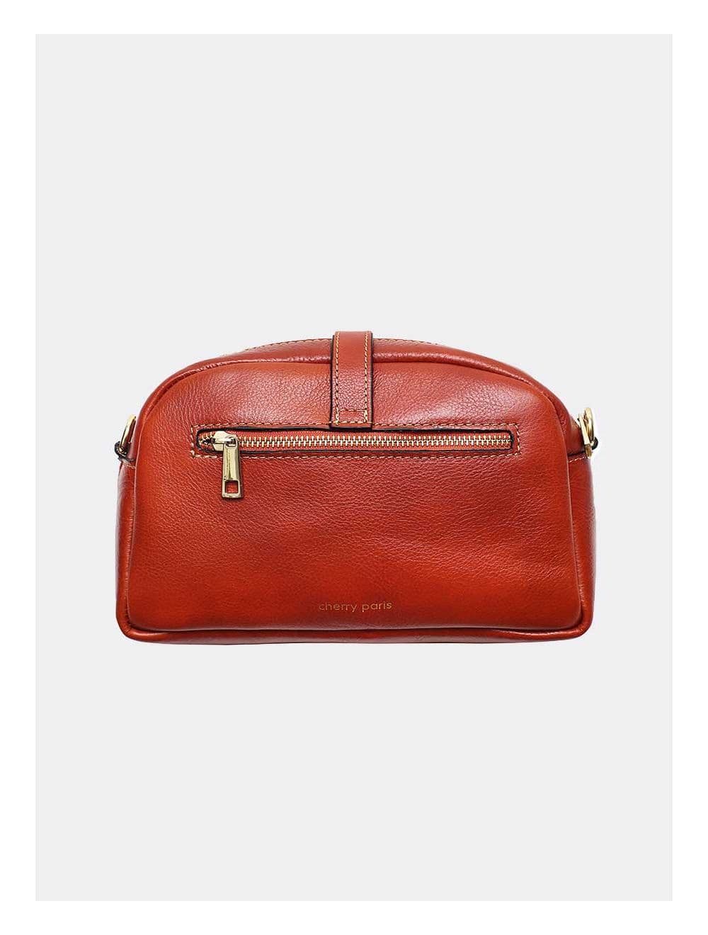 Sac Porté Croisé Avec Patte Avant En Cuir Vachette Collet-ANNABELLE 4046-CAMEL — vue 3