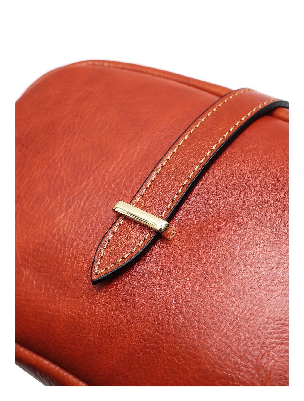 Sac Porté Croisé Avec Patte Avant En Cuir Vachette Collet-ANNABELLE 4046-CAMEL — vue 4