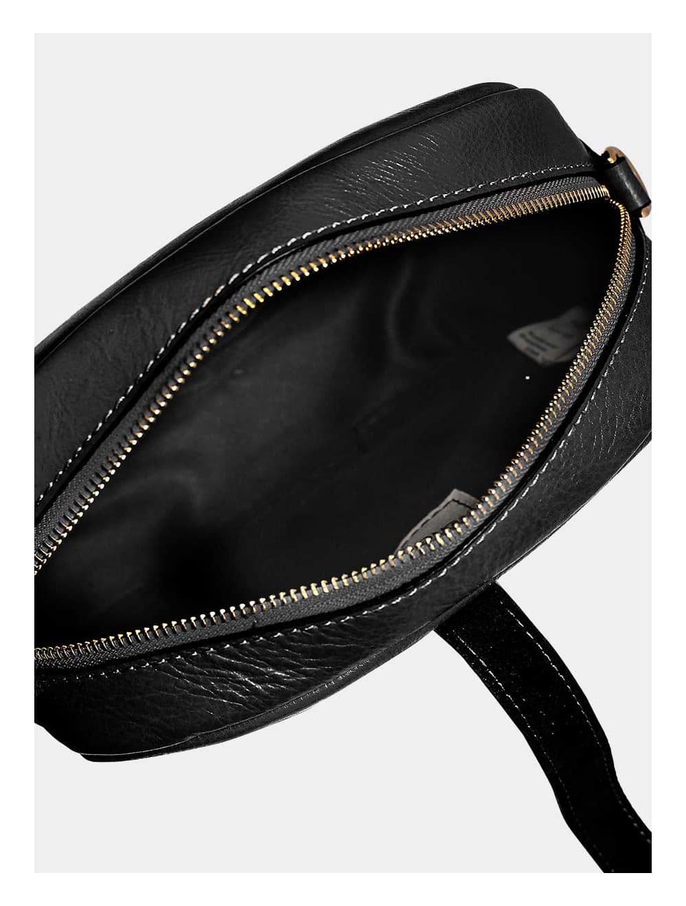 Sac Porté Croisé Avec Patte Avant En Cuir Vachette Collet-ANNABELLE 4046-NOIR — vue 3