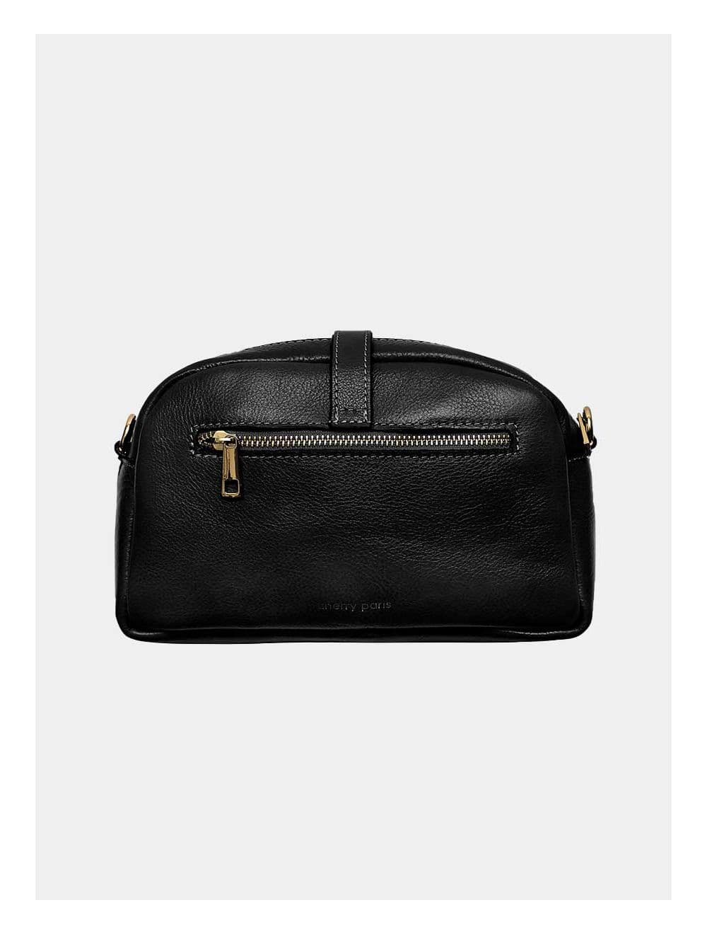 Sac Porté Croisé Avec Patte Avant En Cuir Vachette Collet-ANNABELLE 4046-NOIR — vue 5