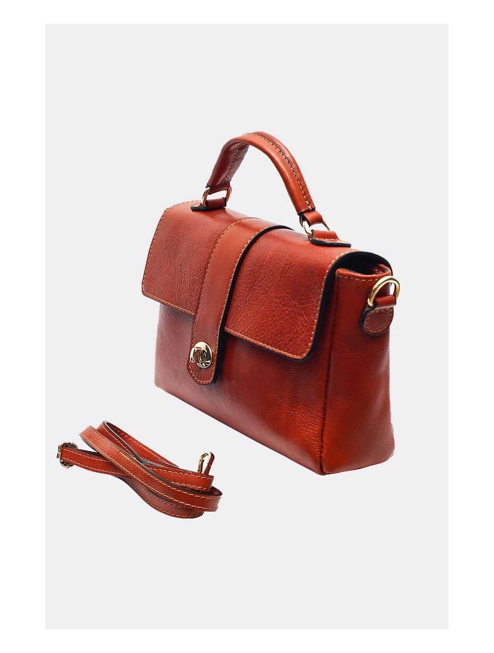 Sac Cartable Avec Poignée En Cuir Vachette Collet-CECILIA 4045-CAMEL — vue 2