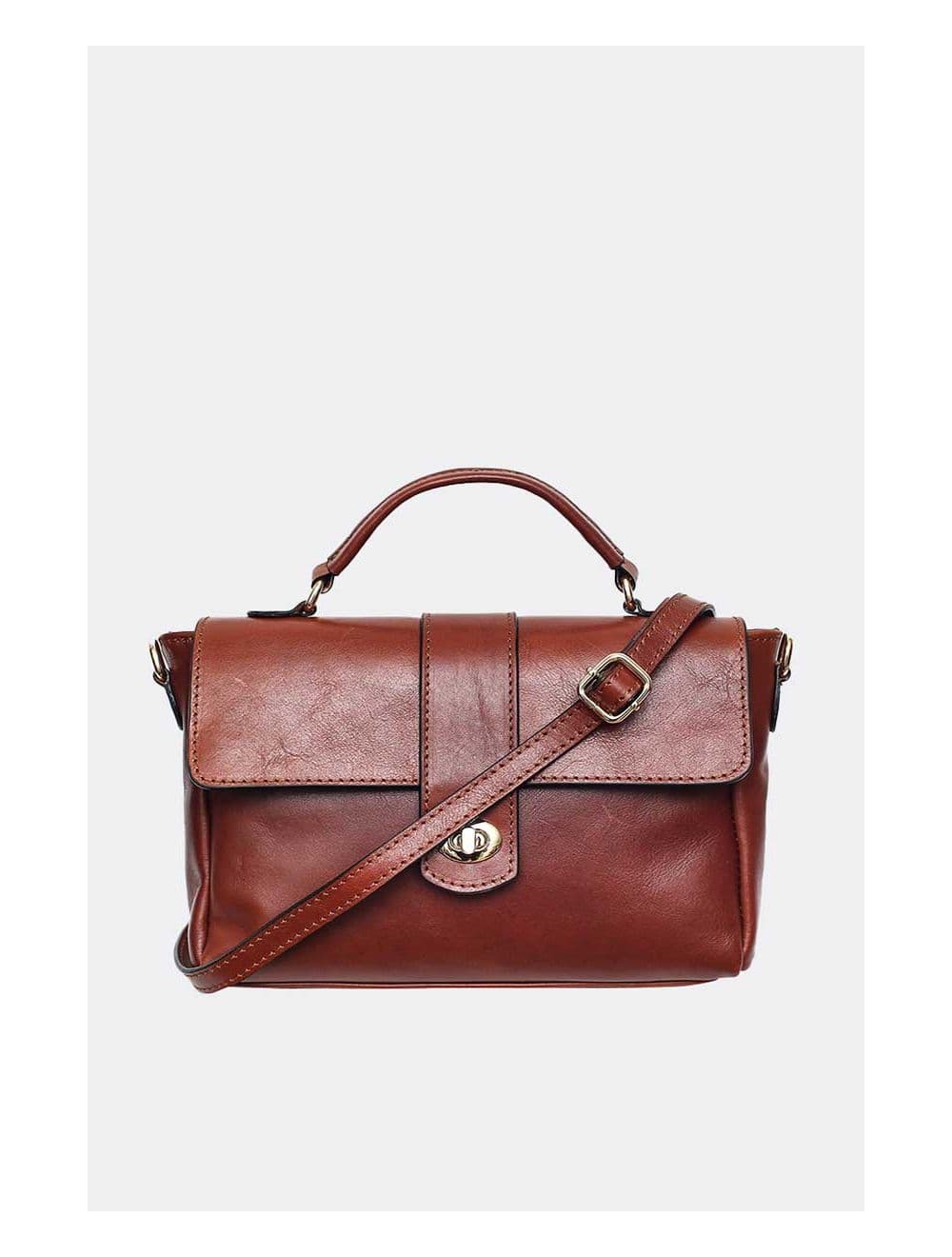 Sac Cartable Avec Poignée En Cuir Vachette Collet-CECILIA 4045-MARRON
