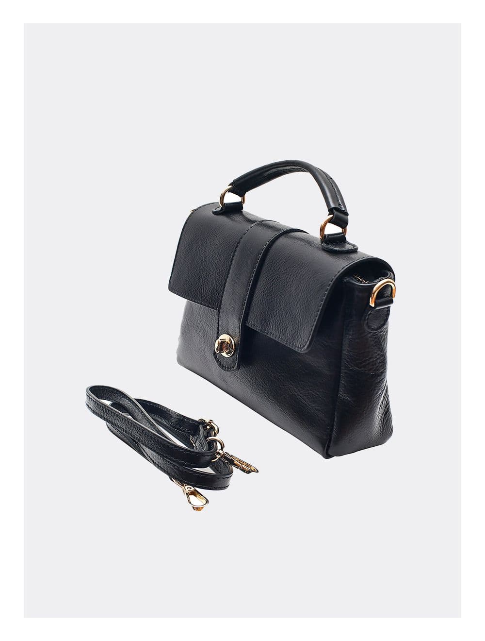 Sac Cartable Avec Poignée En Cuir Vachette Collet-CECILIA 4045-NOIR — vue 2