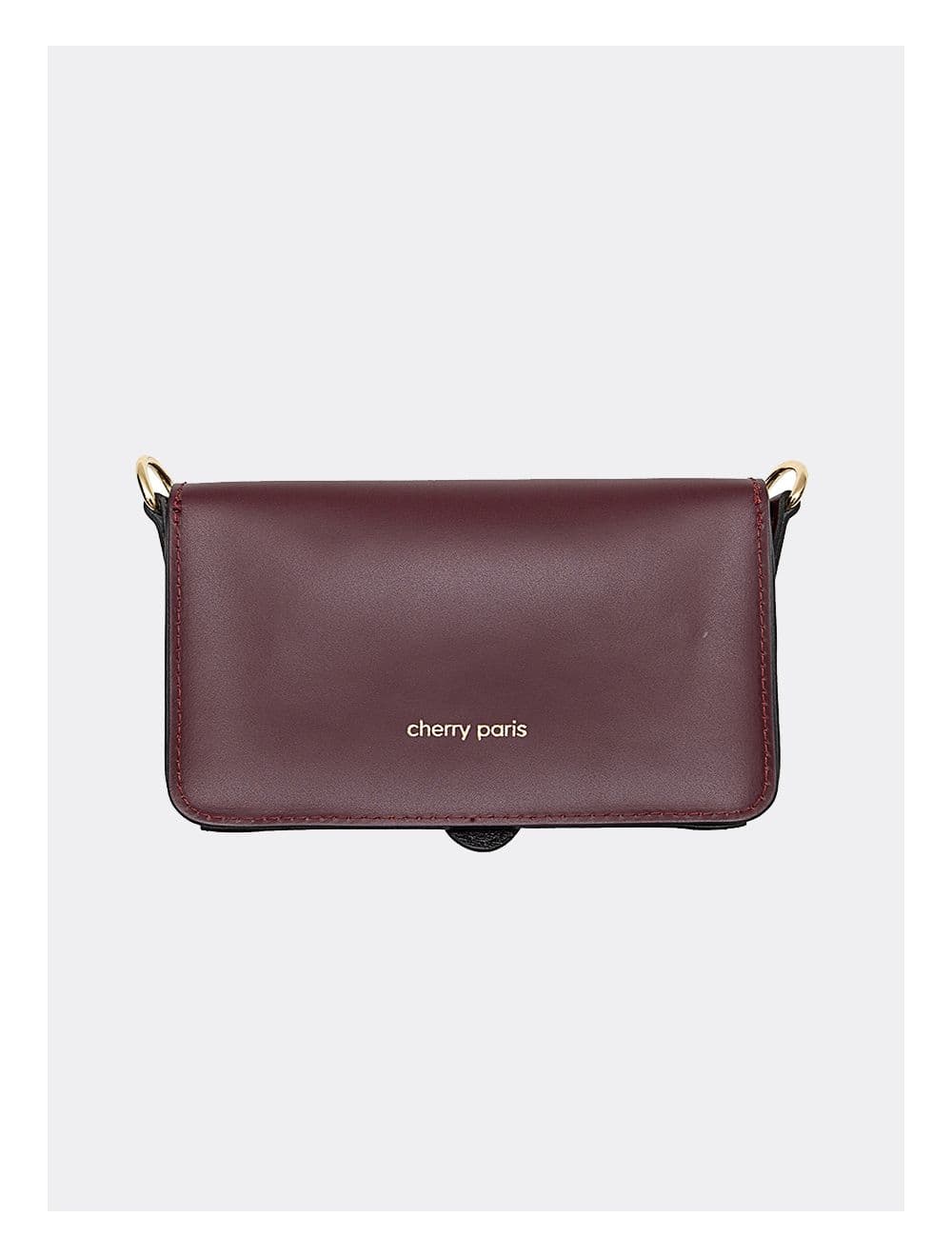 Sac pochette banane en croûte de cuir de vachette lisse-PHILOMENE 3968-BORDEAUX — vue 4