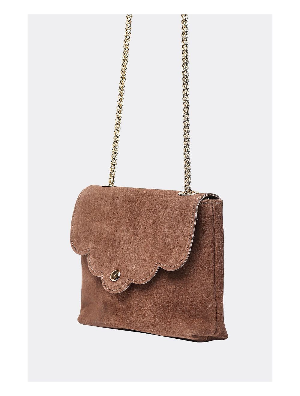 Sac porté travers pochette en cuir suèdine-3973-Taupe — vue 3