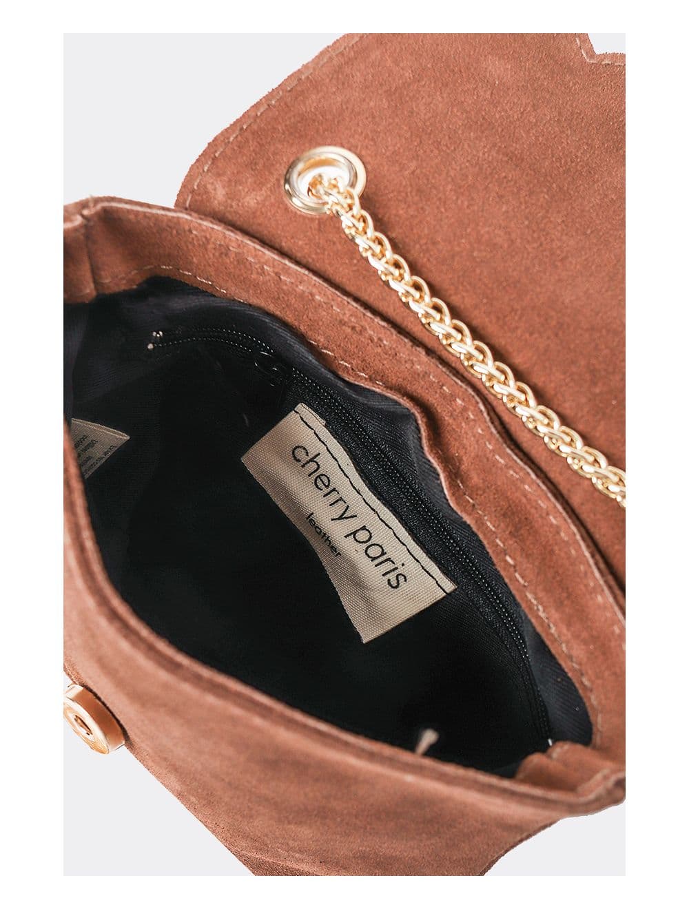 Sac porté travers pochette en cuir suèdine-3973-Taupe — vue 4