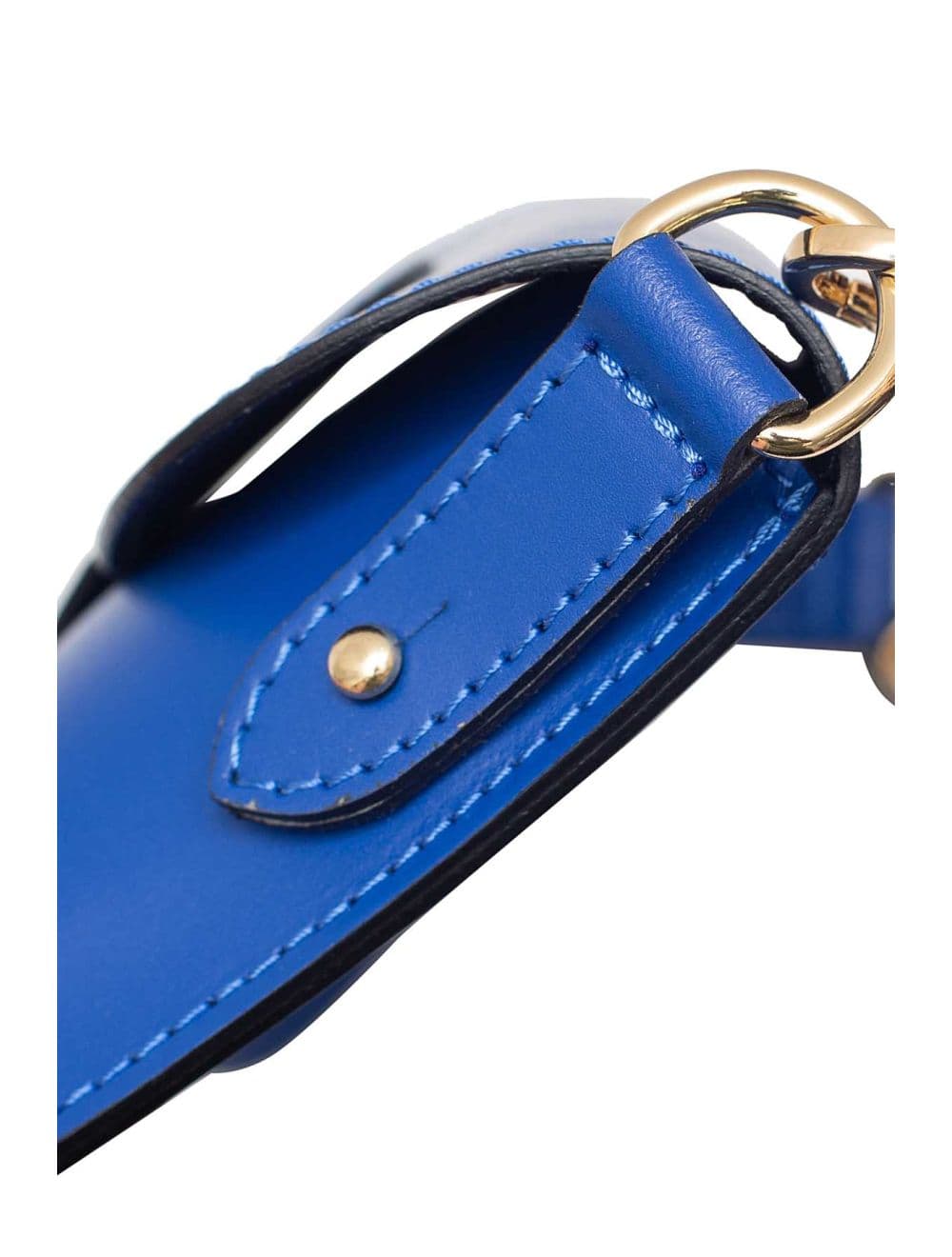 Sac pochette banane en croûte de cuir de vachette lisse-PHILOMENE 3968-BLEU ROI
