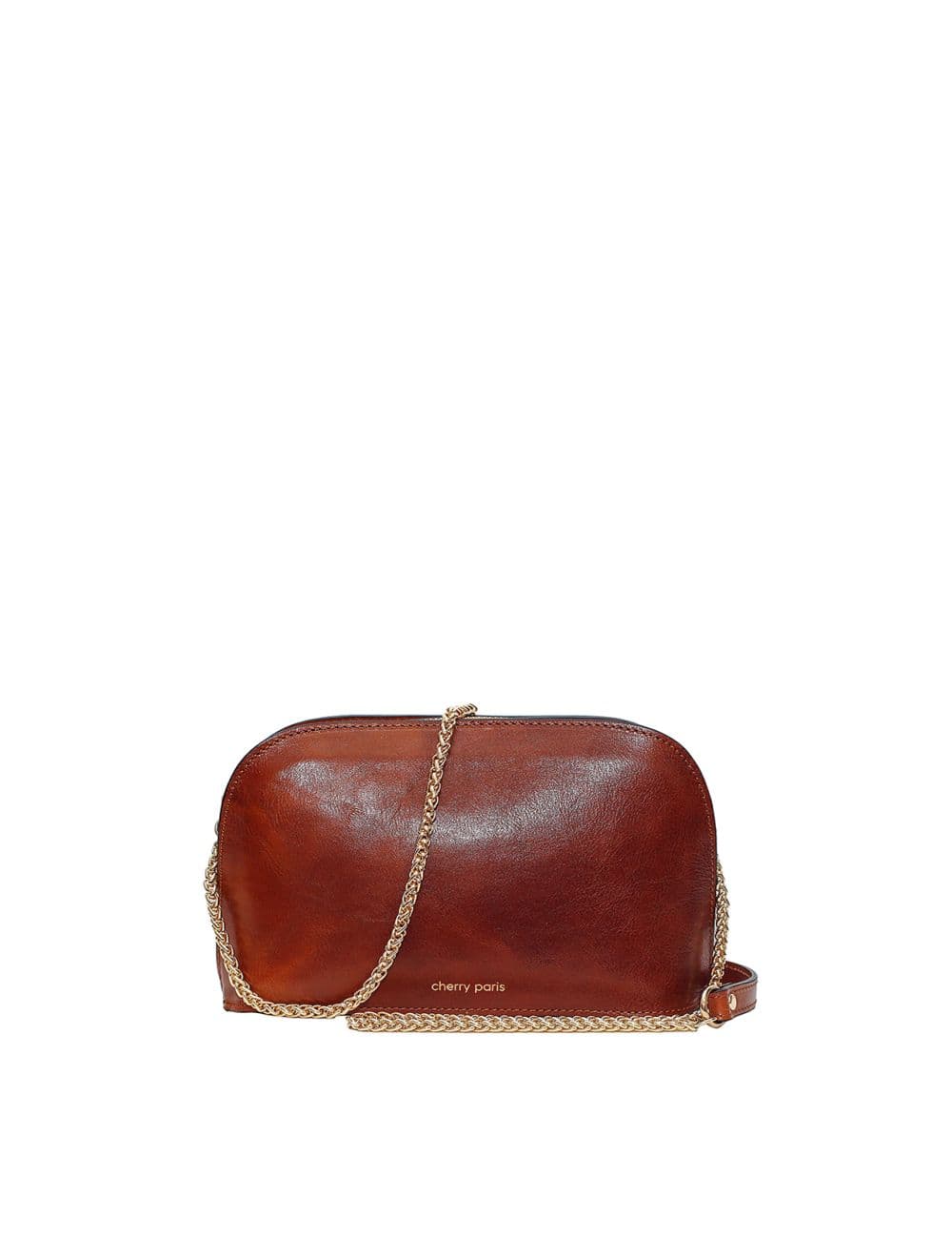 Sac porté croisé en cuir de vachette collet-DEBORA 4013 H-Marron