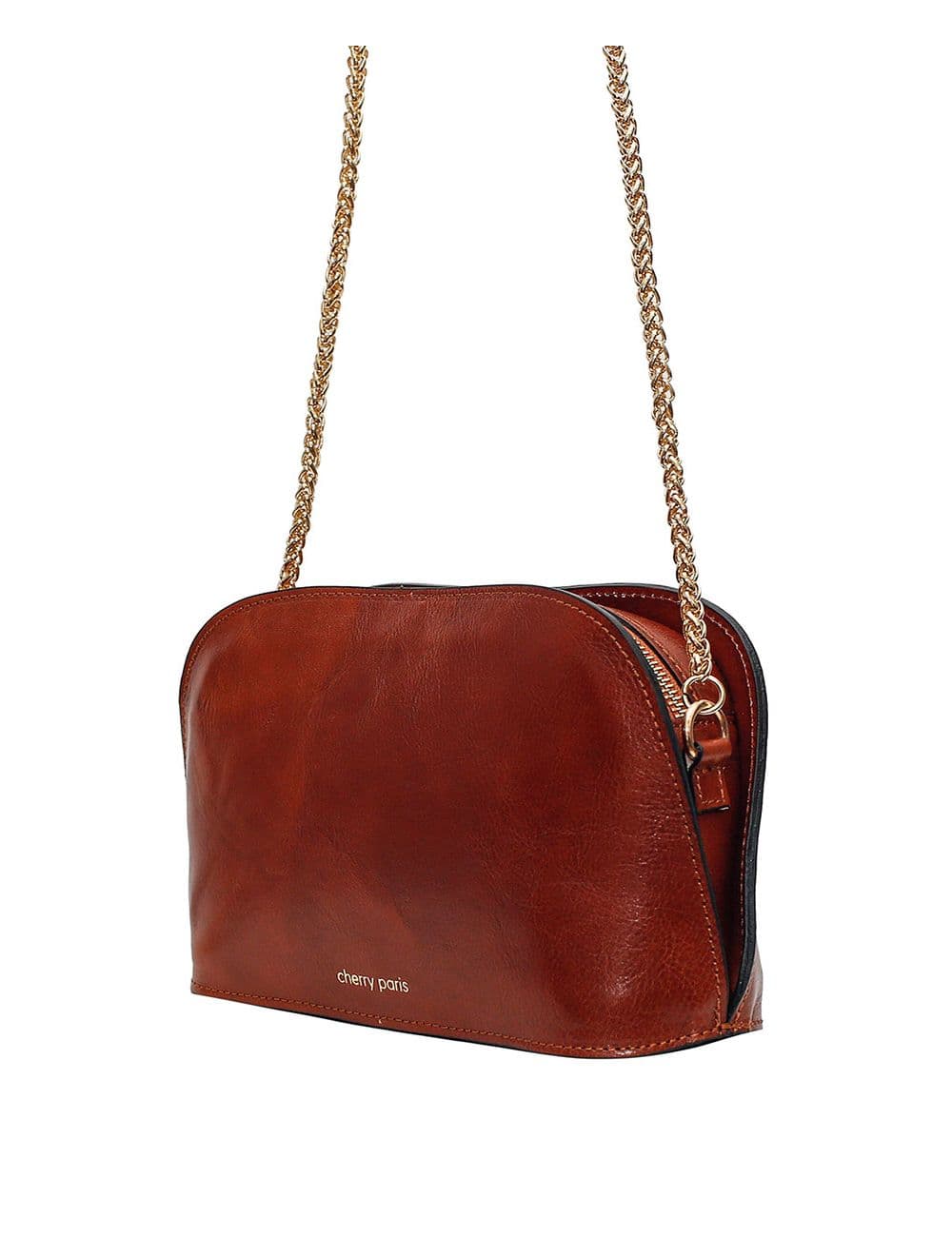 Sac porté croisé en cuir de vachette collet-DEBORA 4013 H-Marron — vue 2
