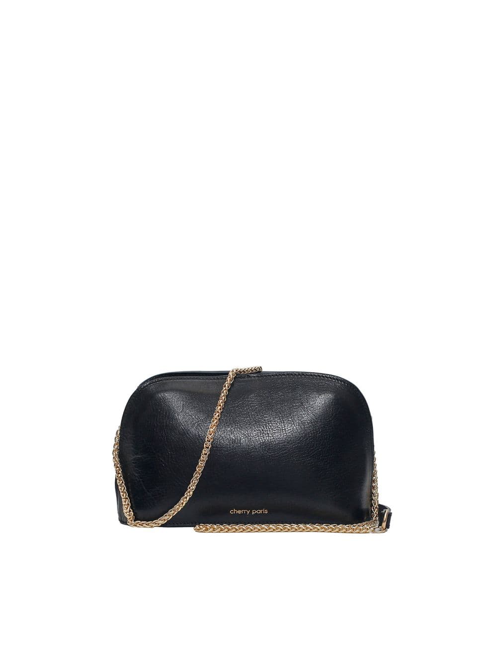 Sac porté croisé en cuir de vachette collet-DEBORA 4013 H-Noir