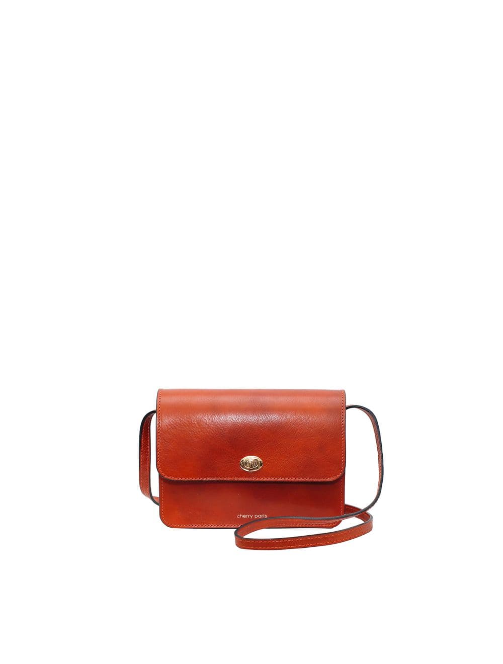 Sac besace en cuir de vachette collet HELOISE 4010-Camel