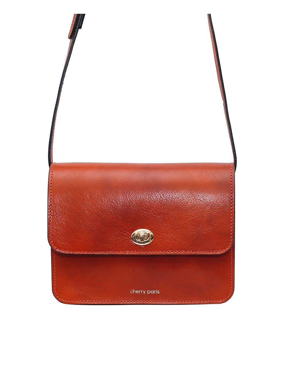 Sac besace en cuir de vachette collet HELOISE 4010-Camel — vue 3