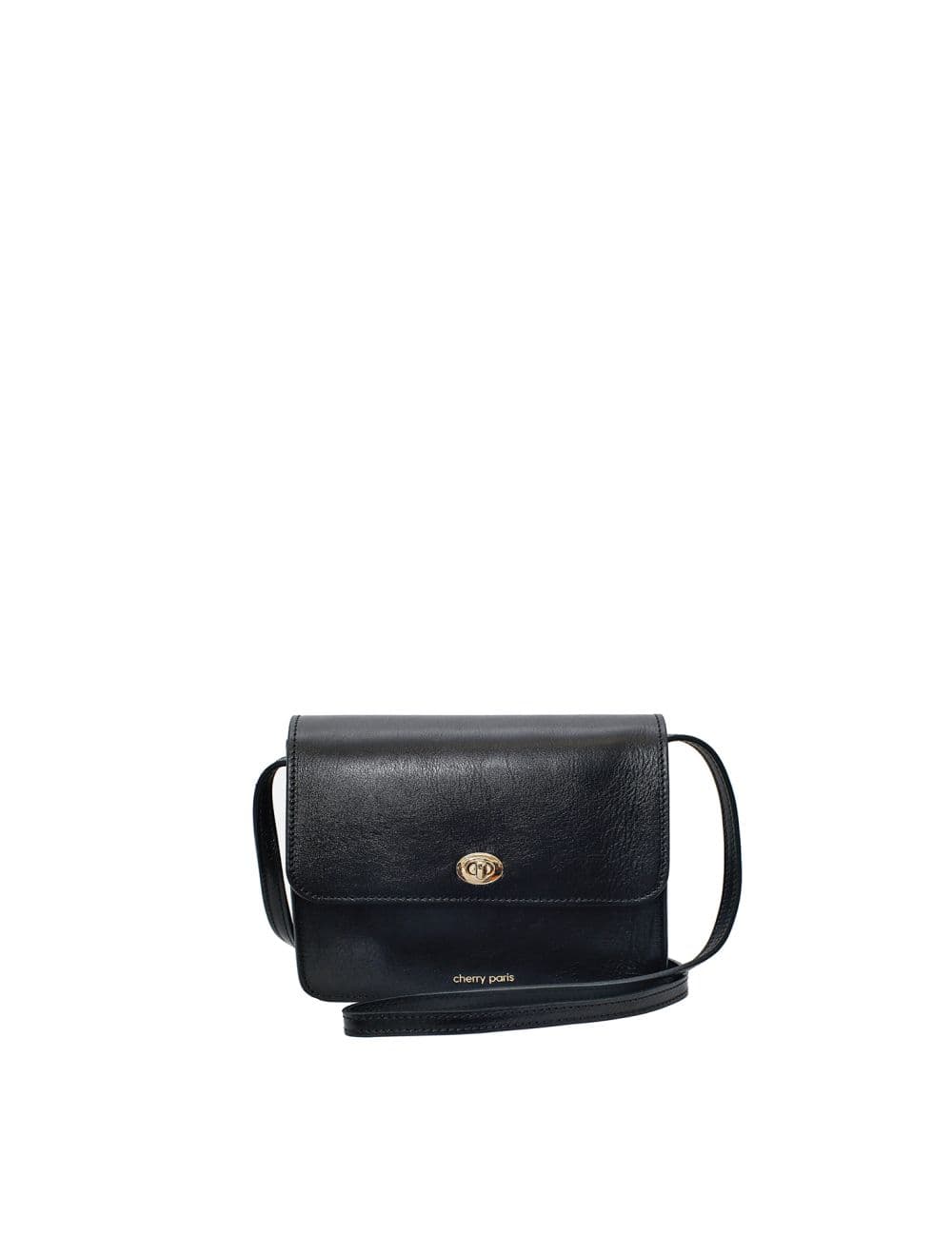 Sac besace en cuir de vachette collet HELOISE 4010-Black
