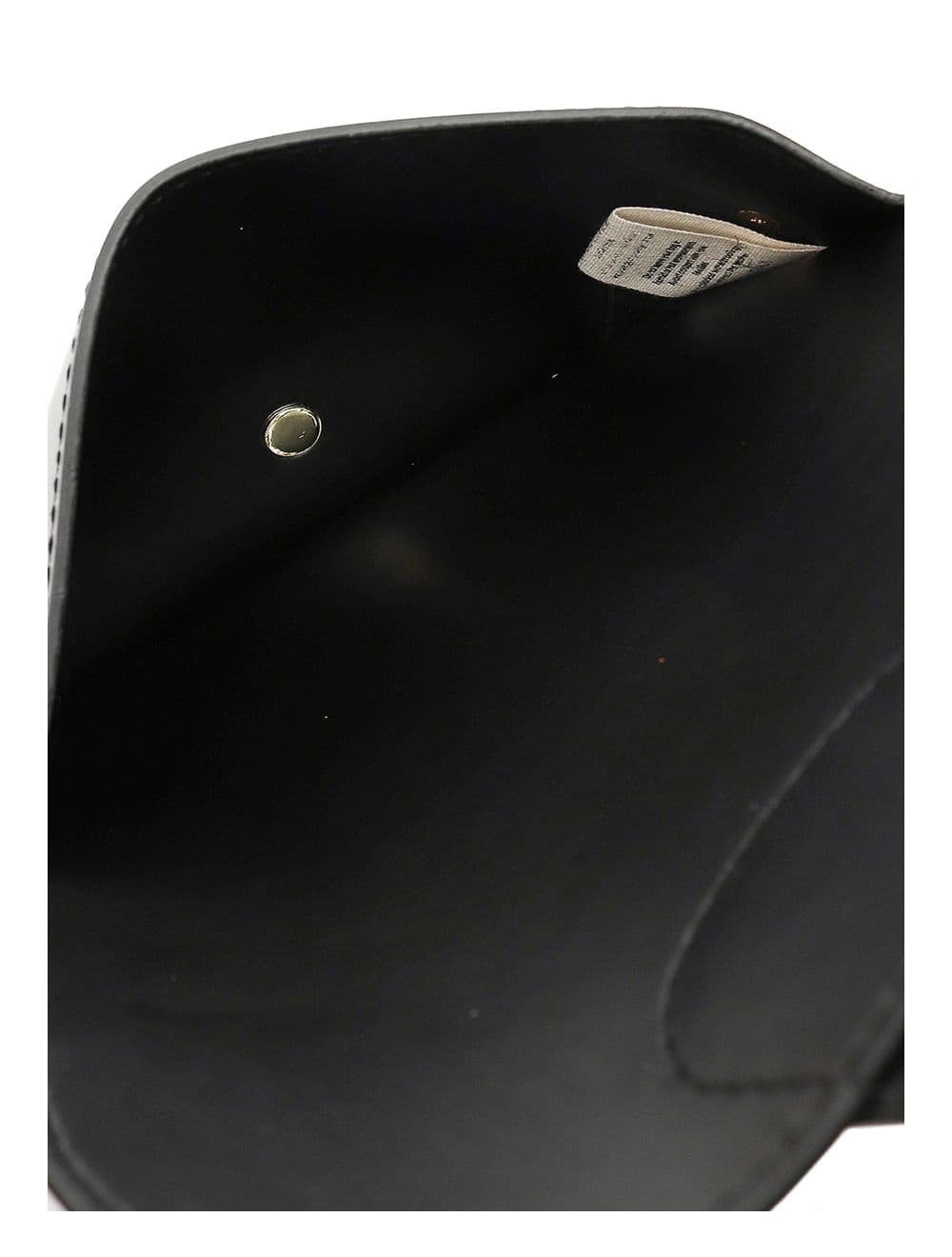 Sac pochette banane en croûte de cuir de vachette lisse-3968-Noir — vue 3