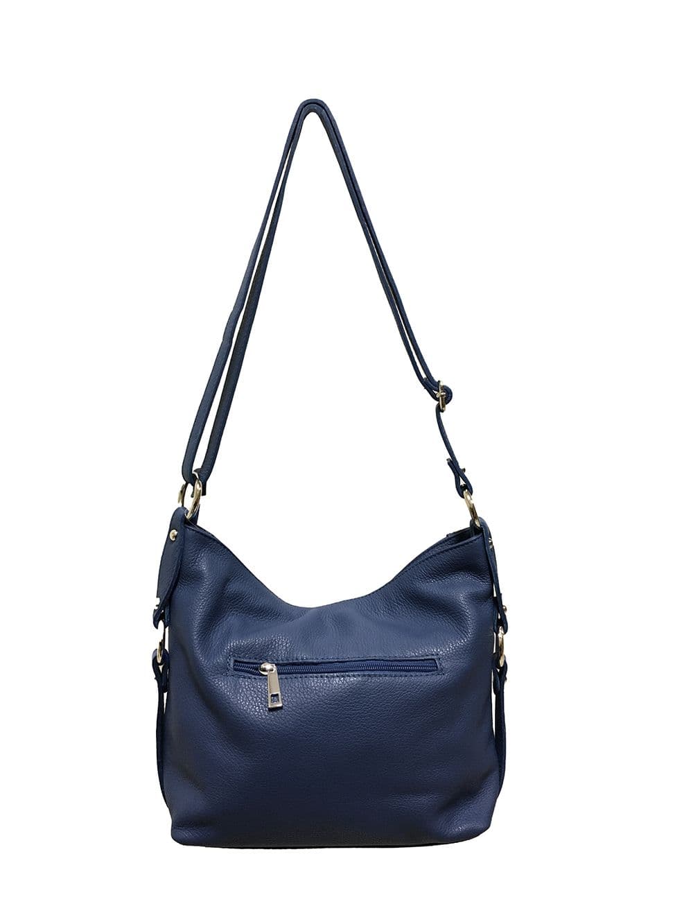 Sac Porté travers en cuir vachette grainée RI-3853-Marine — vue 3