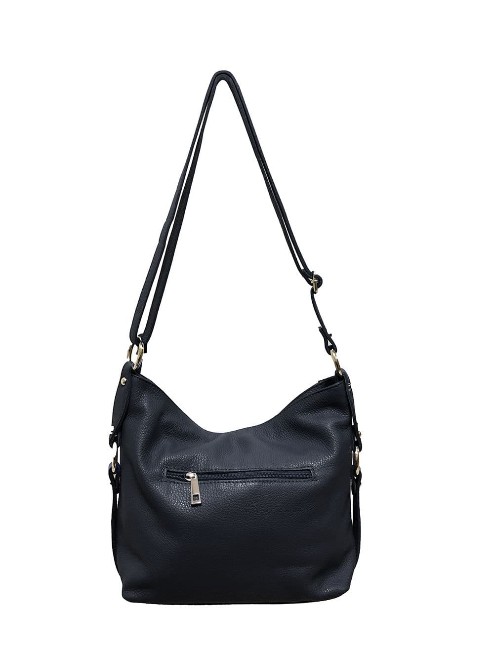 Sac Porté travers en cuir vachette grainée RI-3853-Noir — vue 3