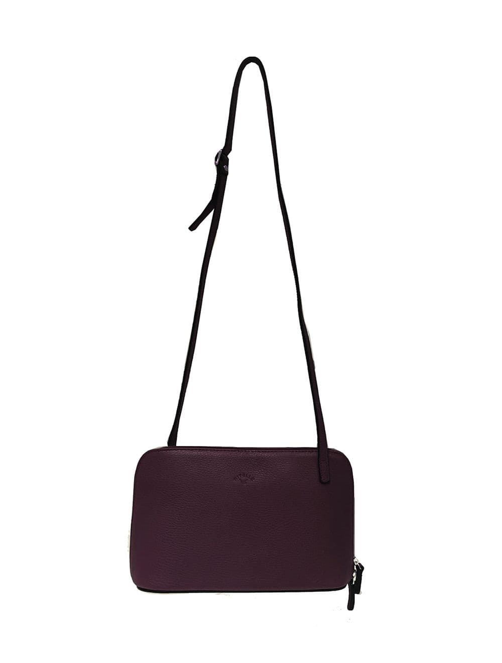 Sac Porté travers en cuir vachette grainé RI5156-Prune — vue 4
