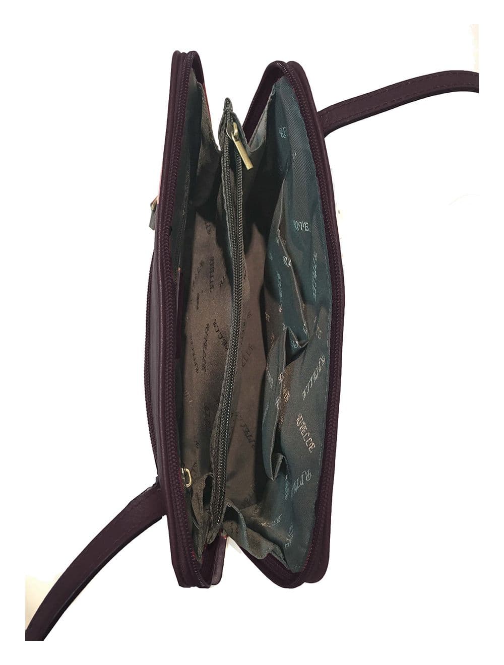 Sac Porté travers en cuir vachette grainé RI5156-Prune — vue 5