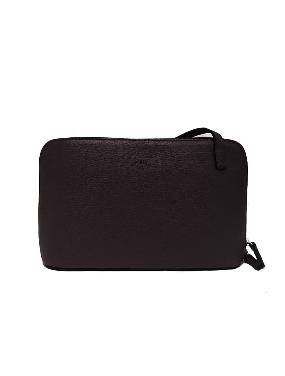 Sac Porté travers en cuir vachette grainé RI5156-Chocolat