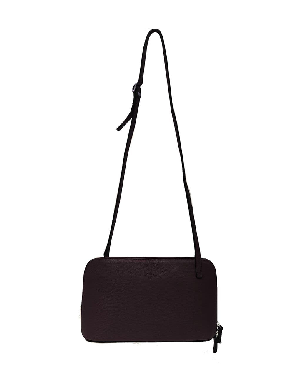 Sac Porté travers en cuir vachette grainé RI5156-Chocolat — vue 4