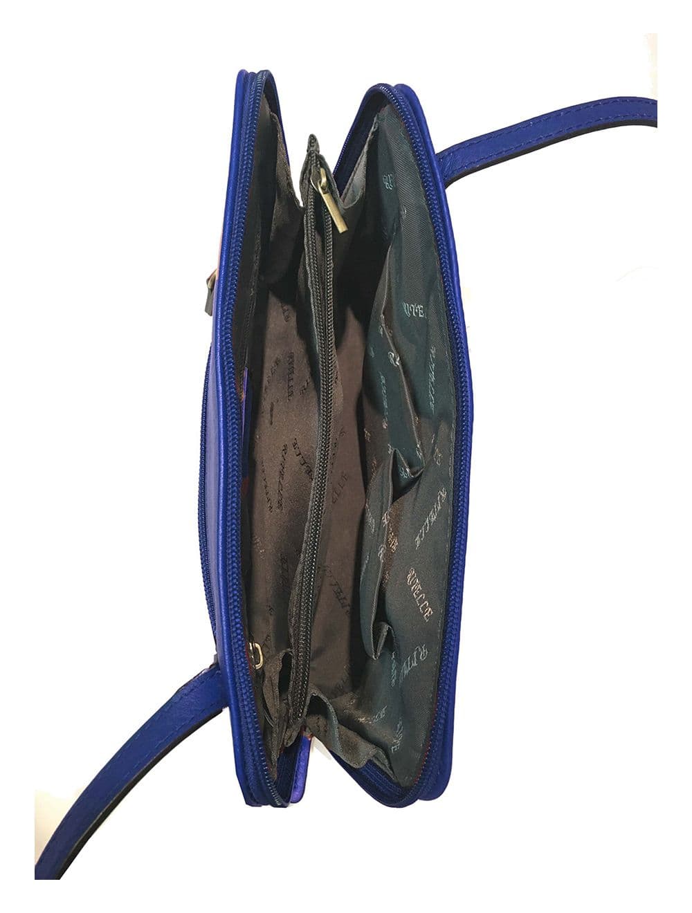 Sac Porté travers en cuir vachette grainé RI5156-BleuROI — vue 5