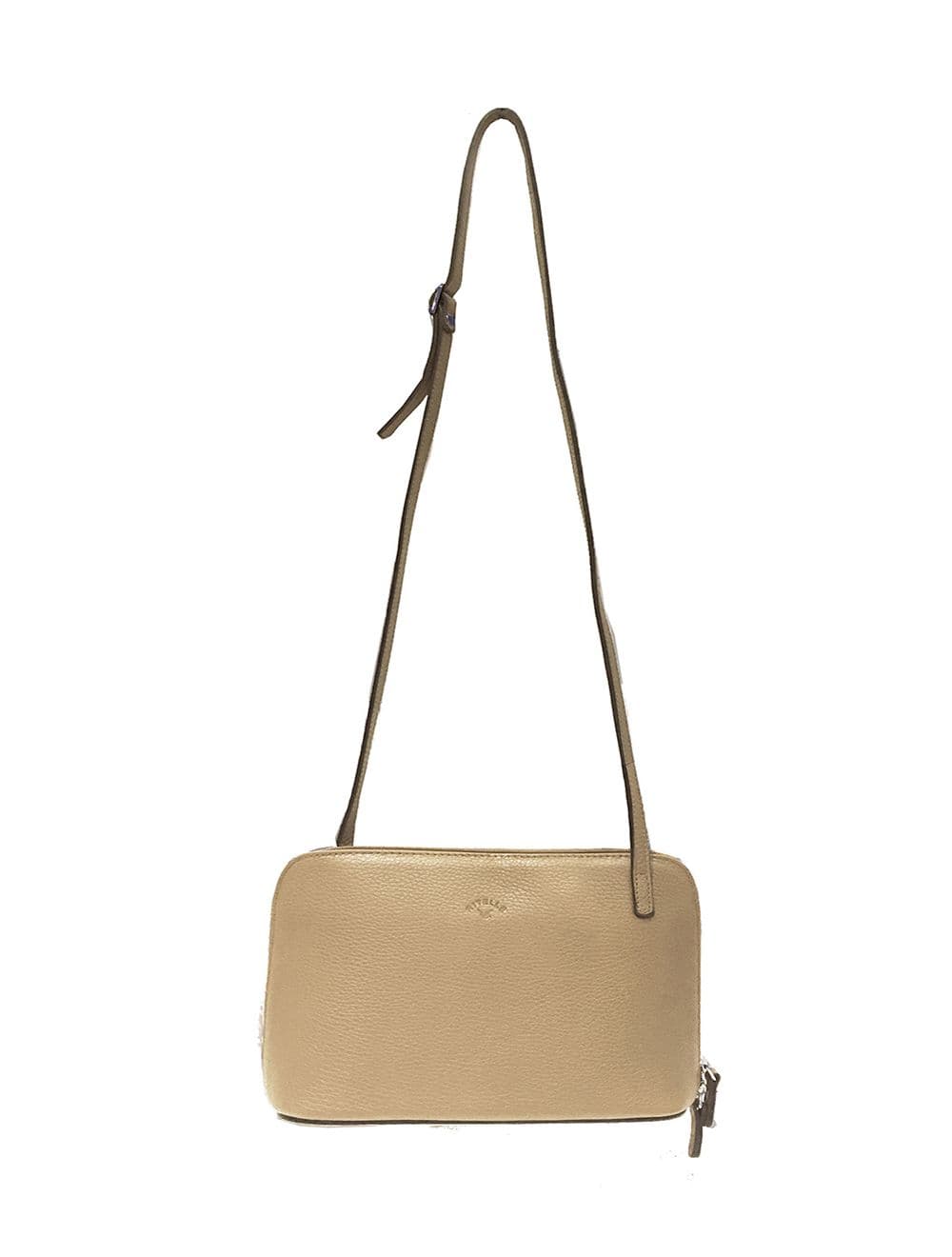 Sac Porté travers en cuir vachette grainé RI5156-Beige — vue 4