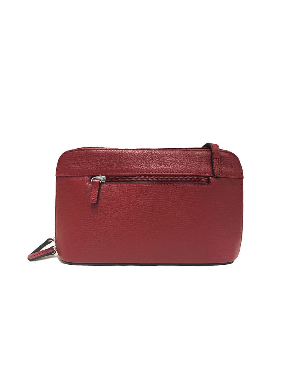 Sac Porté travers en cuir vachette grainé RI5156-Rouge — vue 3