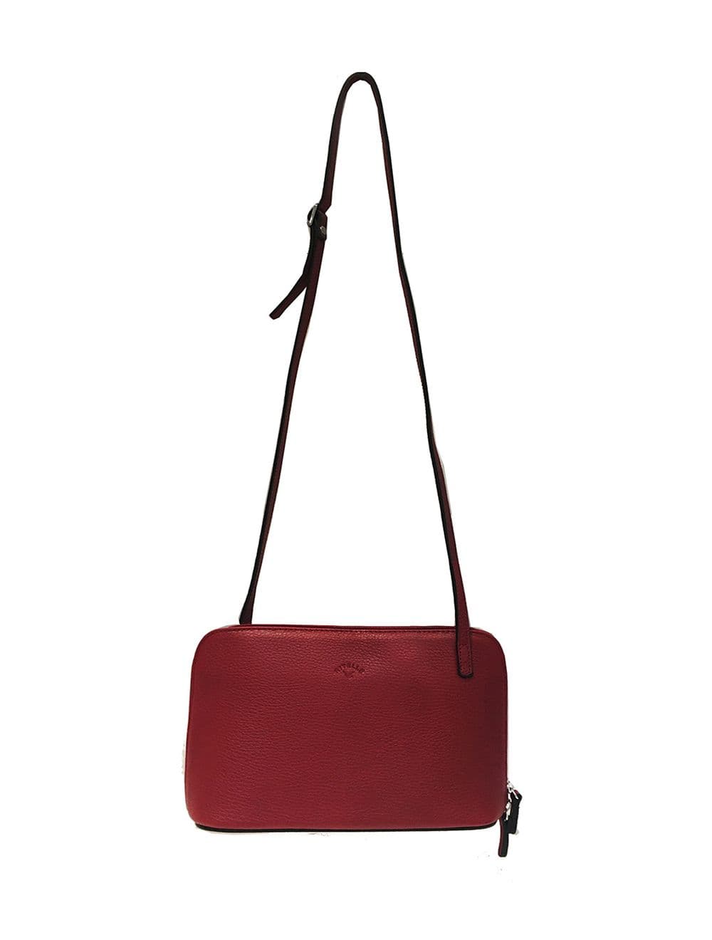 Sac Porté travers en cuir vachette grainé RI5156-Rouge — vue 4