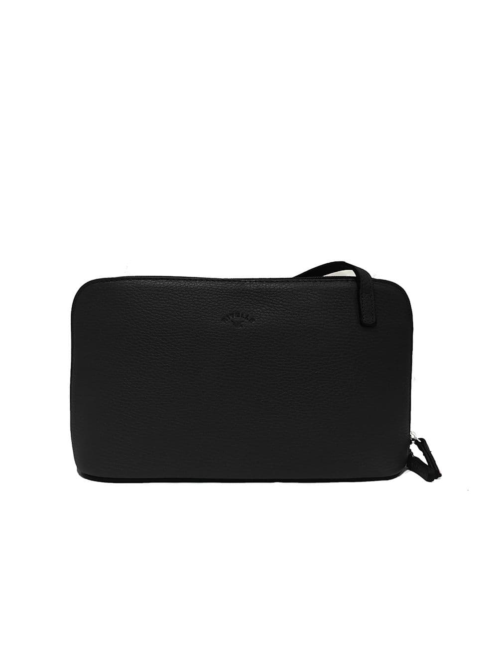 Sac Porté travers en cuir vachette grainé RI5156-Noir